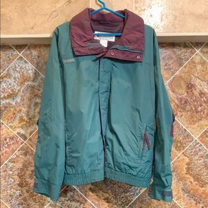 Vintage Men’s Columbia Bugaboo Green Blue Burgundy Jacket XL Full Zipper